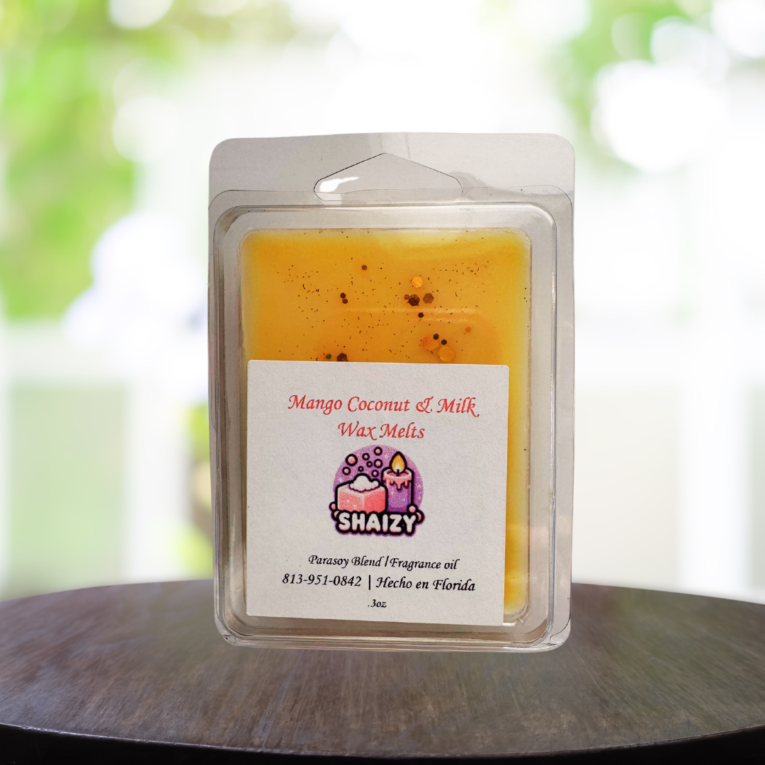 Ceras derretidas de mango, coco y leche