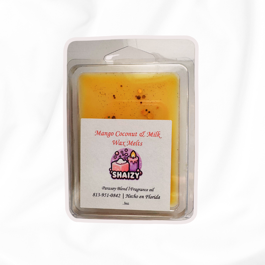 Ceras derretidas de mango, coco y leche